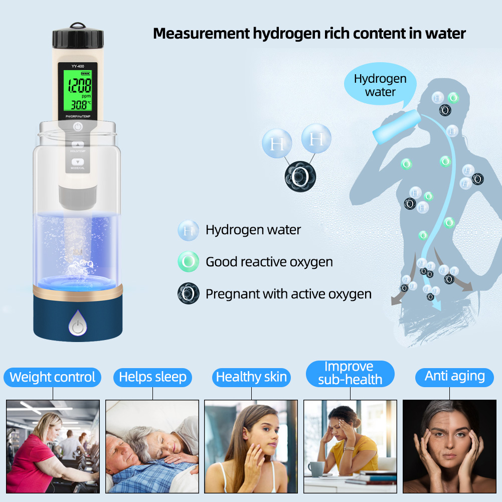 Ph Up Down Solution - Yieryi YY-400 4-in-1 digitales PH-ORP-H2-TEMP-Messgerät, Wasserqualitätstester