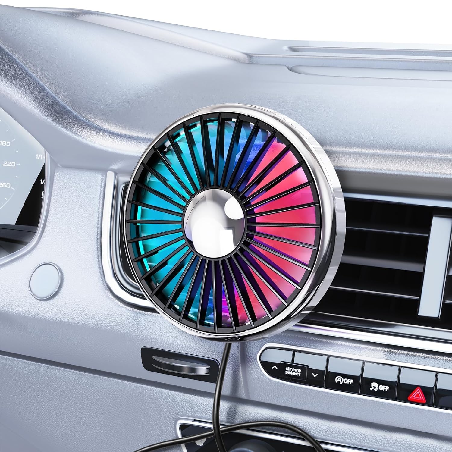 Oscillating Fan Clip - 2026 Neuer Verbesserter USB-Autolüfter für Lüftungsschlitze,