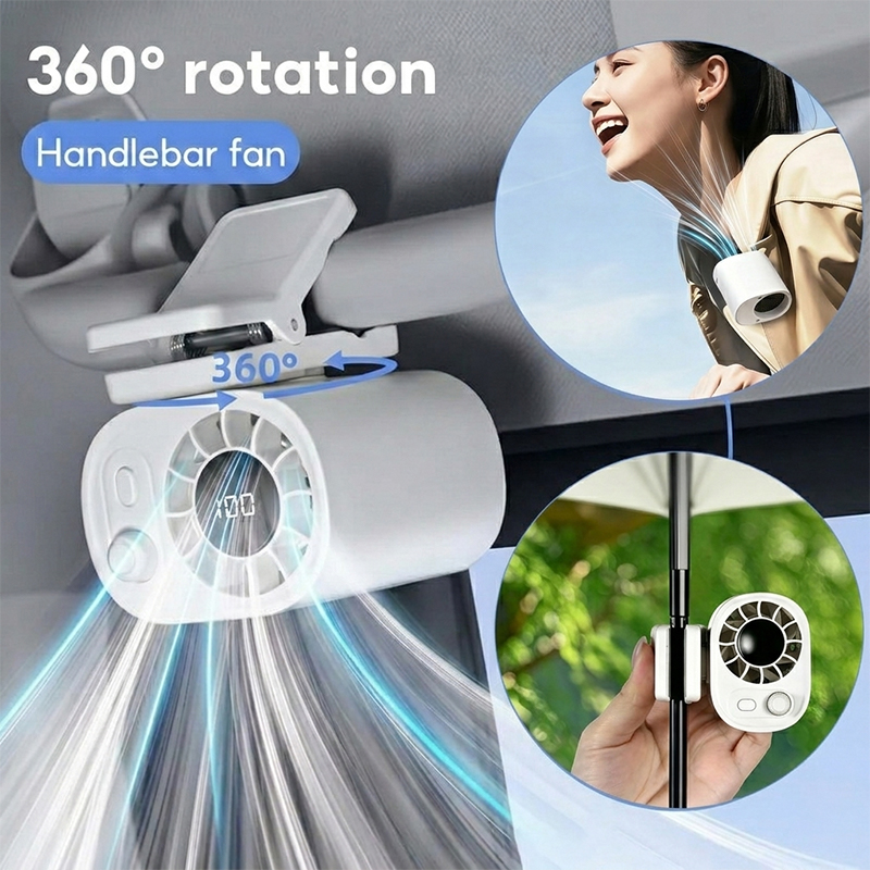 Oscillating Fan Clip - Clip-On Auto-Ventilator 360 ° Drehbarer, tragbarer