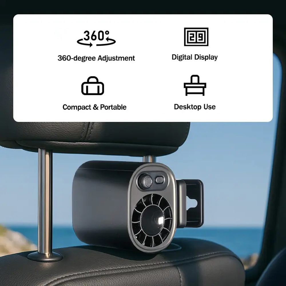 Oscillating Fan Clip - Tragbarer Clip-Ventilator, 1400mAh USB-Aufladbarer Mini-Ventilator, 360°